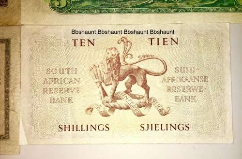 4 X  MH DE KOCK 10 POUNDS , 5 POUNDS ,1 POUND & 10 SHILLINGS 1947-1957 [1 BID TAKES ALL]