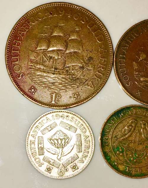 1946 TICKEY, 1 PENNY 1/2 PENNY & 1/4 PENNY