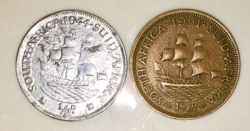 1/2 PENNY 1944 SILVERED