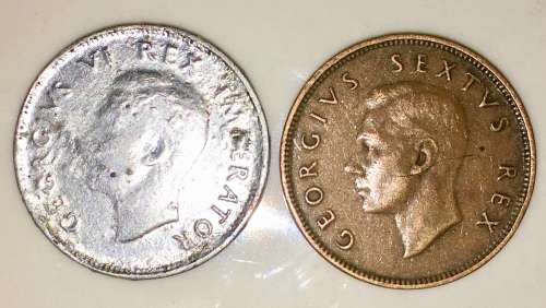 1/2 PENNY 1944 SILVERED