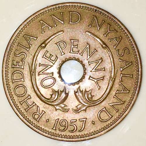 RHODESIA & NYASALAND 1 PENNY 1957