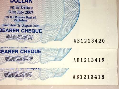 ZIMBABWE X 3...$1 IN SEQ AB1213420-418 UNC(1 BID TAKES ALL)