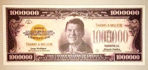 FANTASY NOTE ONE MILLION DOLLARS IN GOLD USA UNC  GEM