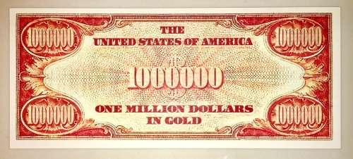 FANTASY NOTE ONE MILLION DOLLARS IN GOLD USA UNC  GEM