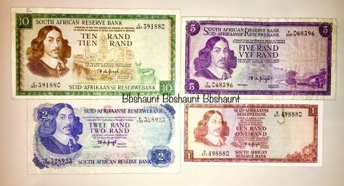 COMPLETE SET OF TW DE JONGH & DECIMALS R10- R1 1966-1973  [1 BID TAKES ALL]