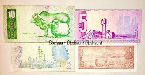 SET OF  4  DECIMALS & JAN VAN RIEBEECK  R10- R1...1966-1990 [1 BID TAKES ALL)