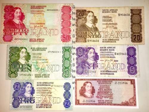 COMPLETE SET OF GPC DE KOCK  & DECIMAL NOTES, HIGH GRADE NOTES  R50 - R1  [1 BID TAKES ALL]