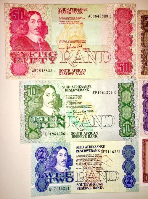 COMPLETE SET OF GPC DE KOCK  & DECIMAL NOTES, HIGH GRADE NOTES  R50 - R1  [1 BID TAKES ALL]