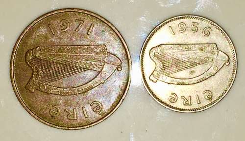 IRELAND 6d  1956 & 2p  1971