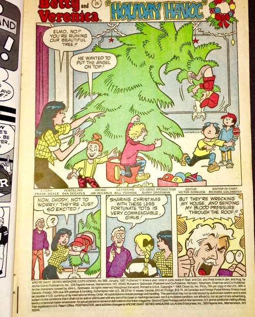 BETTY & VERONICA CHRISTMAS  NO 568 1987 (ARCHIE GIANT SERIES)F