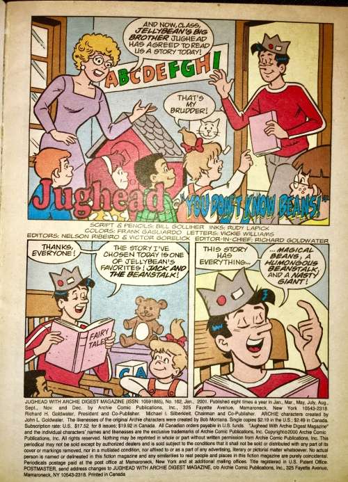 JUGHEAD & ARCHIE,,,,NO 162   2001 (ARCHIE DIGEST LIBRARY)VG