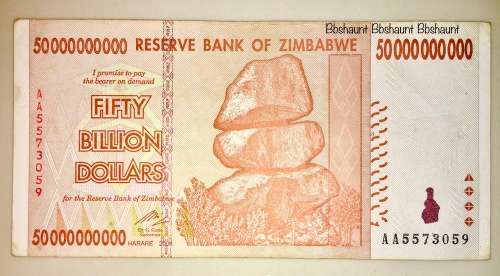 ZIMBABWE $50,000,000.000  2008 UNC AA SERIES