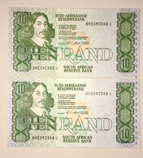R10 X2 IN SEQUENCE BH2590384-383  C.L. STALS HIGH GRADE NOTES [1 BID TAKES ALL]