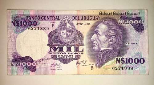 URUGUAY 1000 PESOS 1992