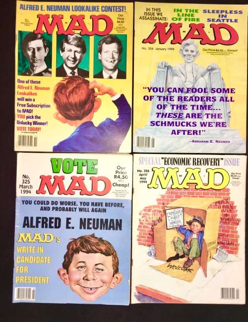 MAD MAG X4,,,, NO 323, NO 324 , NO 325, NO 326  1994-93