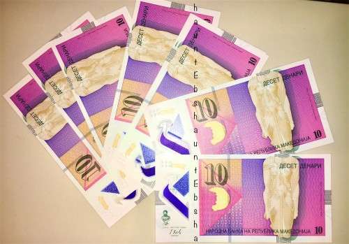 MACEDONIA 10 DINARA  IN SEQUENCE AE234080-073,,,2018 UNC CRISP NOTES(BID PER NOTE)