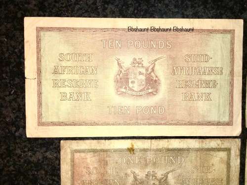 J.POSTMUS SET  10 POUND 1943 , 5 POUNDS 1941 , 1 POUND 1935 & 10 SHILLINGS 1942