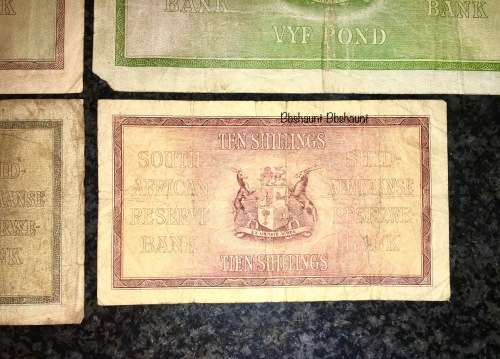 J.POSTMUS SET  10 POUND 1943 , 5 POUNDS 1941 , 1 POUND 1935 & 10 SHILLINGS 1942