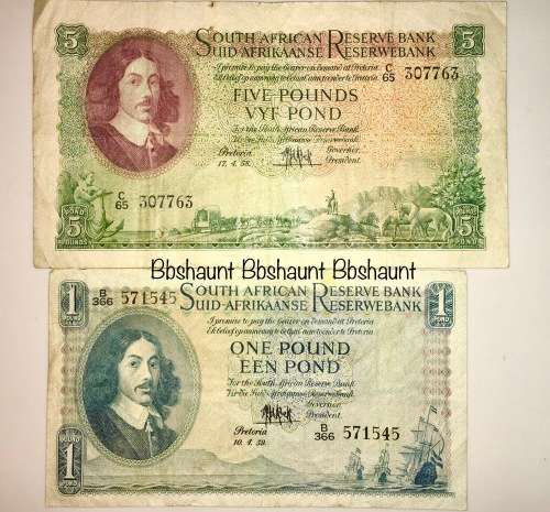 MH DE KOCK SET  5 PONDS & 1 POUND,, 1958 & 1959