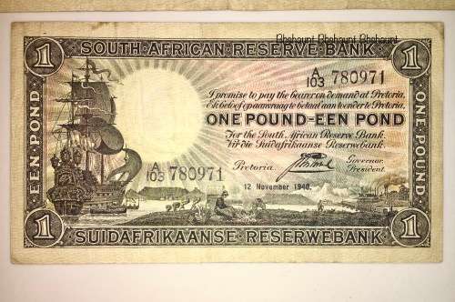 J.POSTMUS SET  10 POUND 1943 , 5 POUNDS 1941 , 1 POUND 1935 & 10 SHILLINGS 1942