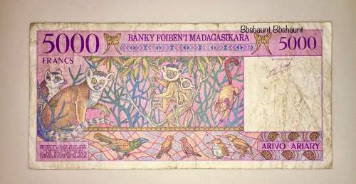 MADAGASCAR 5000 FRANCS 1995