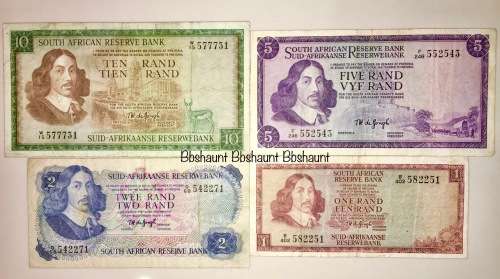 COMPLETE SET OF TW DE JONG & DECIMALS  R10 REPLACEMENT NOTE TO R1,,,,1967-1976 (1 BID TAKES ALL)