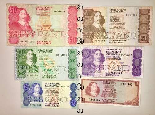 COMPLETE SET OF G DE KOCK & DECIMALS R50-(R1 DE JONG 1973)-1980s  ( 1 BID TAKES ALL)