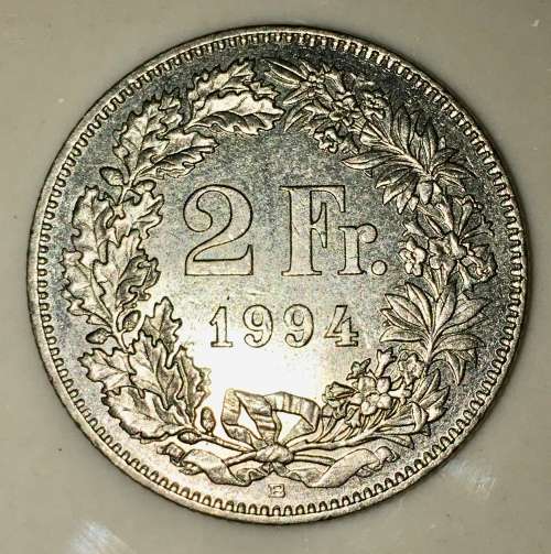 SWITZERLAND,,, 2 FRANC HELVETIA 1994