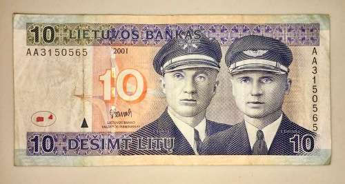 LITHUANIA 10 LITU 2001