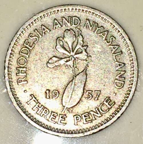 RHODESIA & NYASALAND 3 PENCE 1957