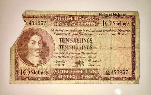 MH DE KOCK 10 SHILLINGS 1955