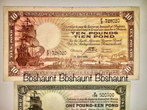 SET OF J.POSTMUS 10 POUND  & 10 SHILLINGS ( 1 BID TAKES ALL)