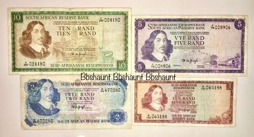 COMPLETE SET OF TW DE JONG & DECIMALS R10 -R1 ,,, 1967-1975( 1 BID TAKES ALL)