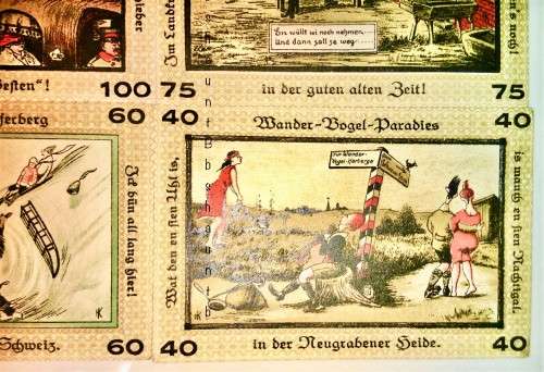 GERMAN SET 100 PFENNIG,75 PF, 60 PF, 40 PF NEUGRABEN-HAUSBRUCH 1921 UNC NOTGELD(EMERGENCY MONEY)