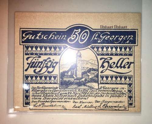 AUSTRIA ,50 HELLER  ST.GEORGEN 1920  UNC  NOTGELD(EMERGENCY MONEY)