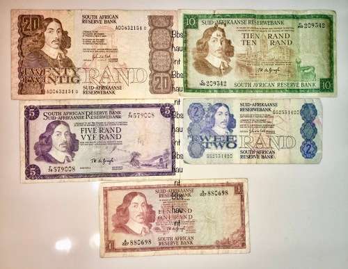 SET OF VARIOUS GOVERNORS & DECIMALS R20 TO R1,,1967 to 1980ss ( 1 BID TAKES ALL)