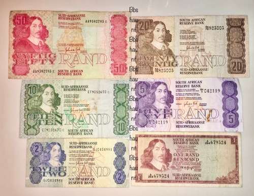 COMPLETE SET OF GPC DE KOCK & DECIMALS  R50 TO( R1 TW DE JONG 1967)-1980s (1 BID TAKES ALL)