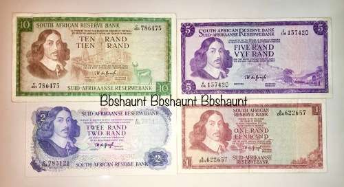 COMPLETE SET OF TW DE JONG  & DECIMALS R10 -R1 NICE SET   ,,, 1967-1975( 1 BID TAKES ALL)