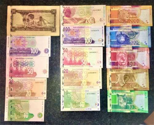 SETS OF 3 DIFFERENT GOVERNORS TT MBOWENI 2005 , G.MARCUS 1 ST ISSUE , L.KGANYAGO & G.RISSIK R20