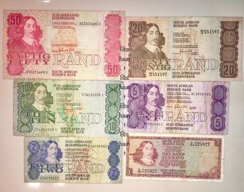COMPLETE SET OF GPC DE KOCK & DECIMALS  R50 TO( R1 TW DE JONG 1975)-1980s (1 BID TAKES ALL)