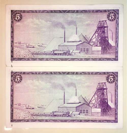 TW DE JONG X2 IN SEQUENCE F175-185303-302 UNC GEM 1967 FIRST ISSUE AFR/ENG ( 1 BID TAKES ALL)