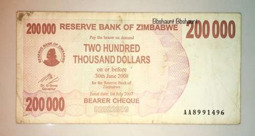 ZIMBABWE $200000  2008