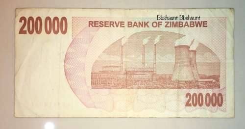ZIMBABWE 200,000 DOLLARS 2008