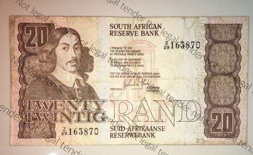 REPLACEMENT NOTE R20 GPC DE KOCK 1984 THIRD ISSUE