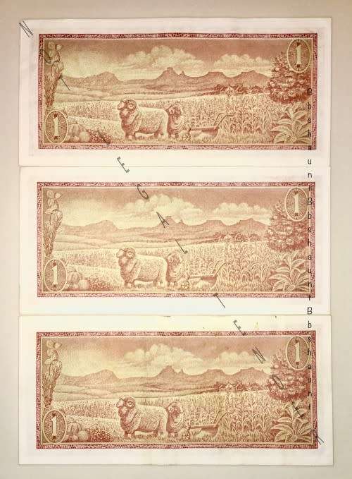 R1,,,X3,,,,  B123-B124-B125 ,,,SECOND ISSUE 1973 SPRINGBUCK WATERMARK  ( 1 BID TAKES ALL)