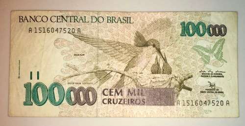 BRASIL 100,000 CRUZEIROS 1992