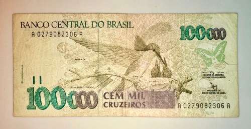 BRASIL 100,000 CRUZEIROS 1992