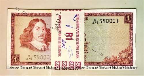 TW DE JONG R1 ,  S A MINT PACK , 100 NOTES FROM B279-590001-590100---1973 BAND INTACTED