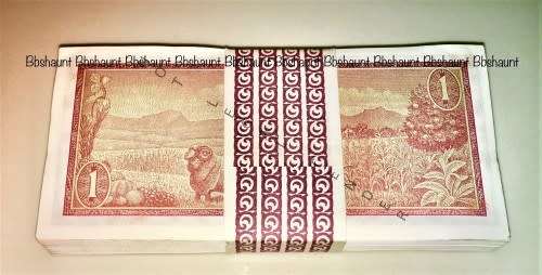 TW DE JONG R1 ,  S A MINT PACK , 100 NOTES FROM B279-590001-590100---1973 BAND INTACTED