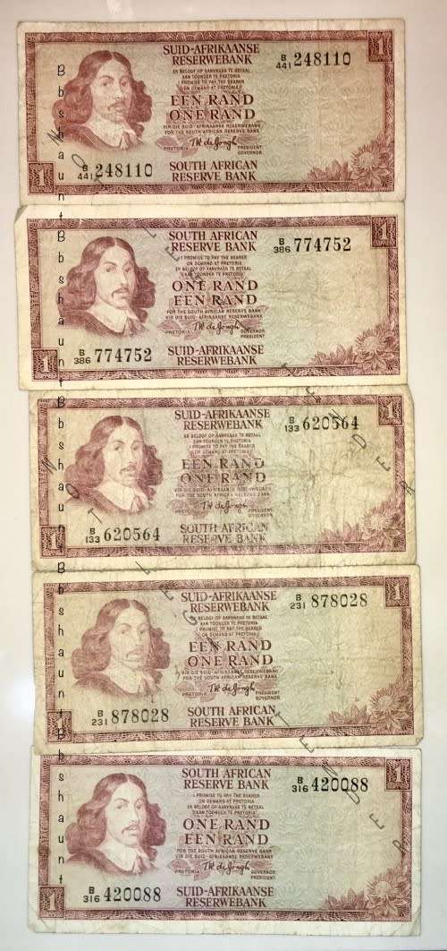 TW DE JONG R1 X 5 B SERIES 1975(1 BID TAKES ALL)